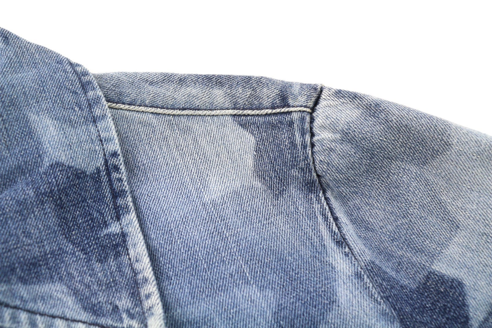 NUDIE JEANS Gudrun Camo Denim Women's S Blue Cotton Camouflage Bomber Jacket