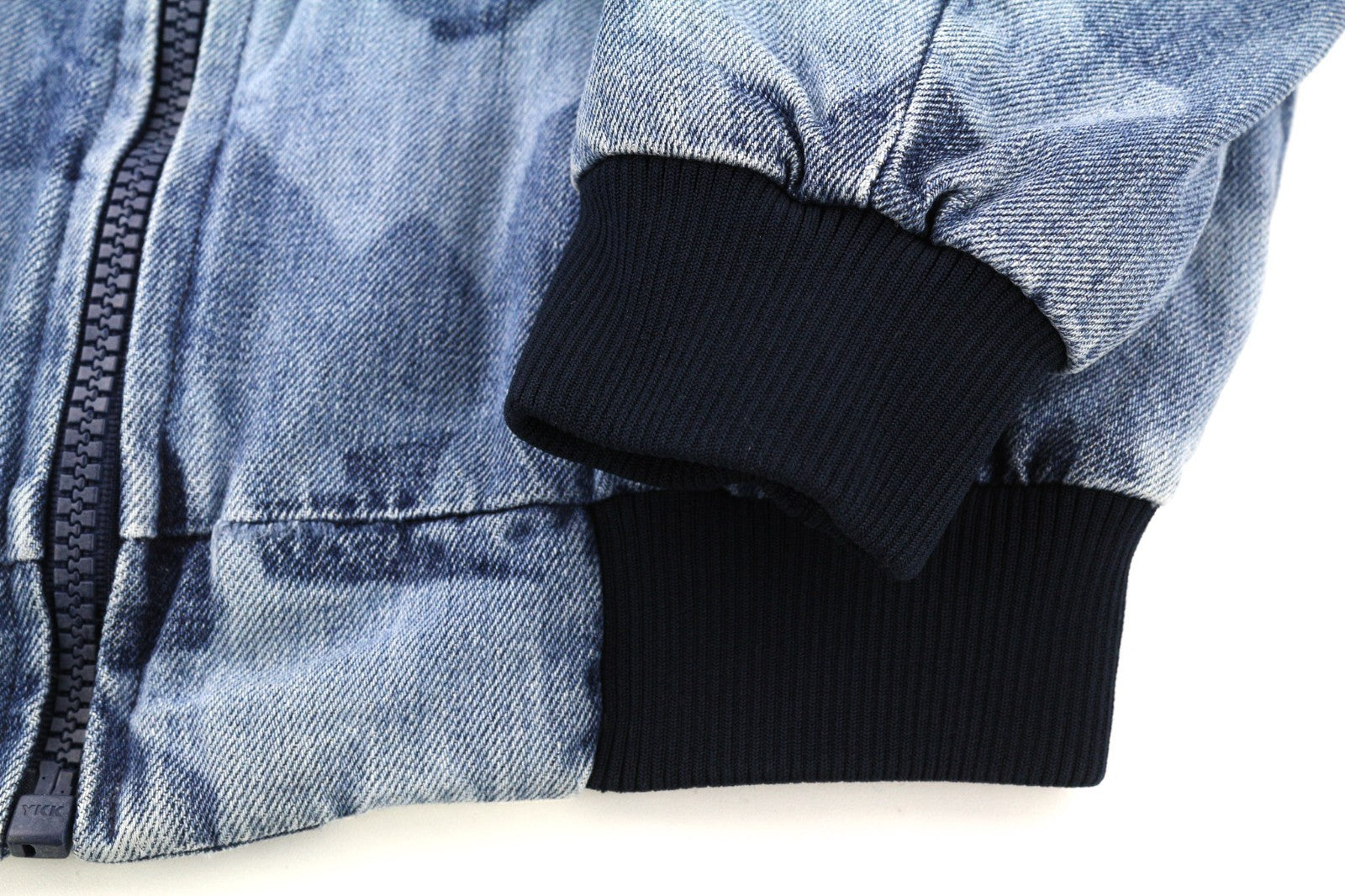 NUDIE JEANS Gudrun Camo Denim Women's S Blue Cotton Camouflage Bomber Jacket