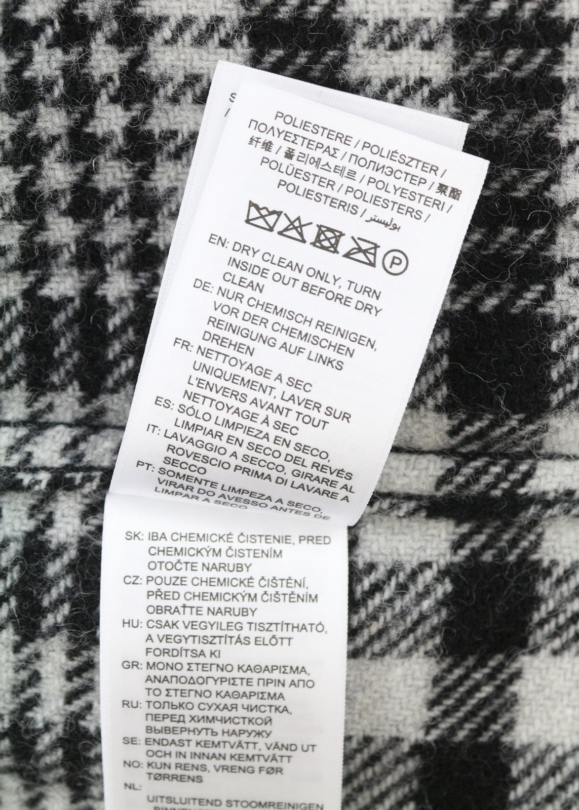 GANT „Houndstooth“ marškinėlių tipo vyriškas švarkas L, juodas, vilnos mišinio flanelinis, languotas, RRP375