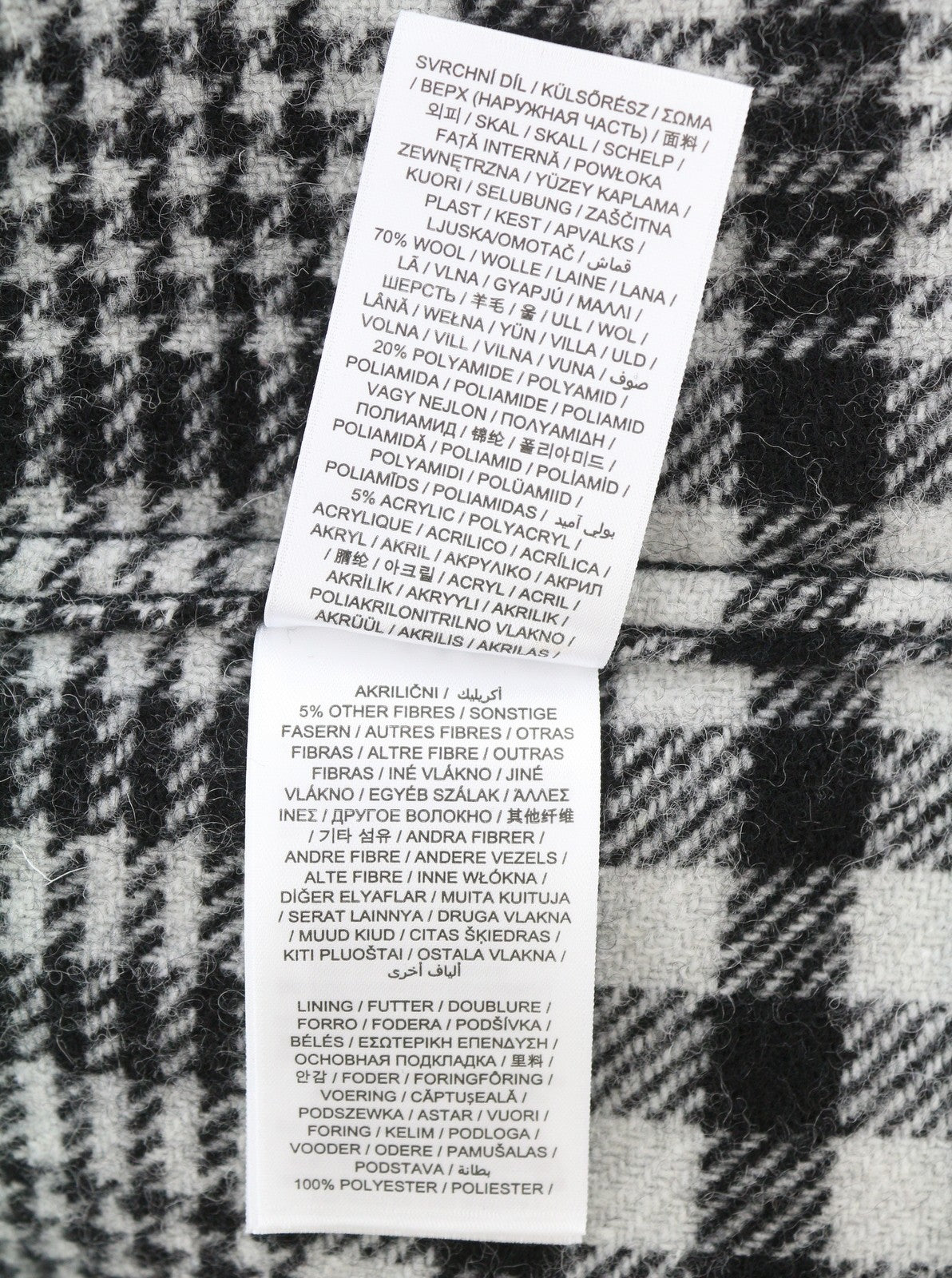 GANT „Houndstooth“ marškinėlių tipo vyriškas švarkas L, juodas, vilnos mišinio flanelinis, languotas, RRP375