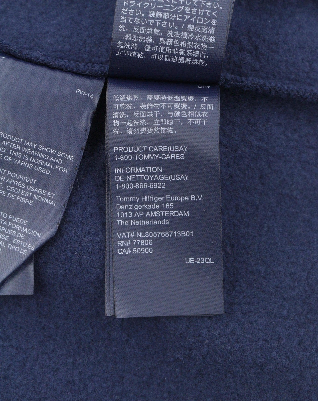 TOMMY HILFIGER College Wash vyriškas džemperis su gobtuvu L tamsiai mėlynas kengūros kišenės megztinis 