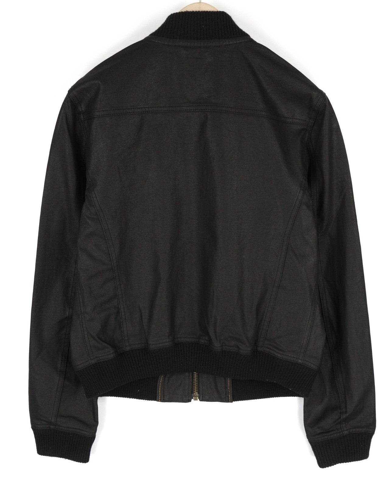 NUDIE JEANS Severin Coated Denim Men's M Black Pure Cotton Zipped Bomber Jacket