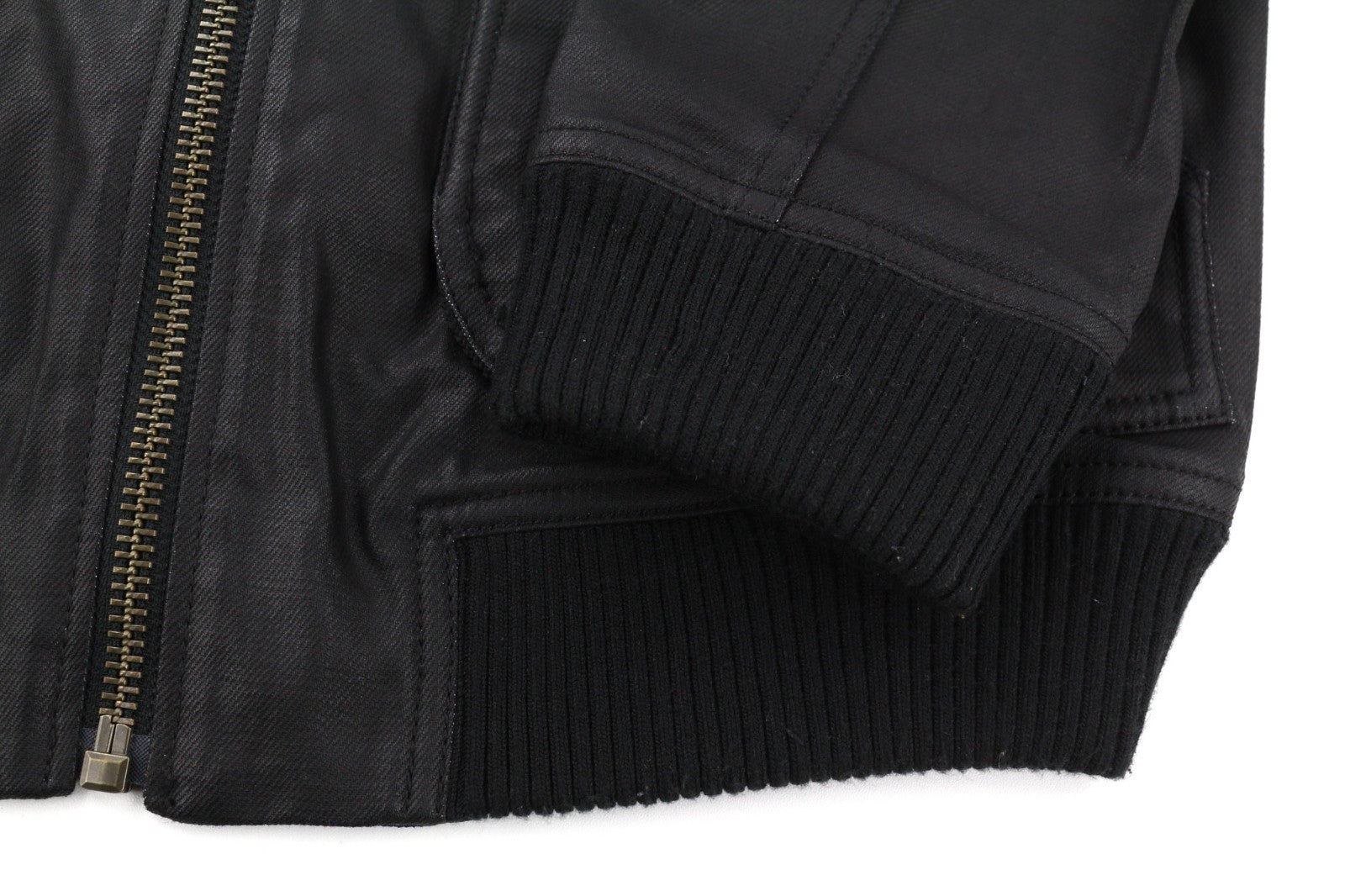 NUDIE JEANS Severin Coated Denim Men's M Black Pure Cotton Zipped Bomber Jacket