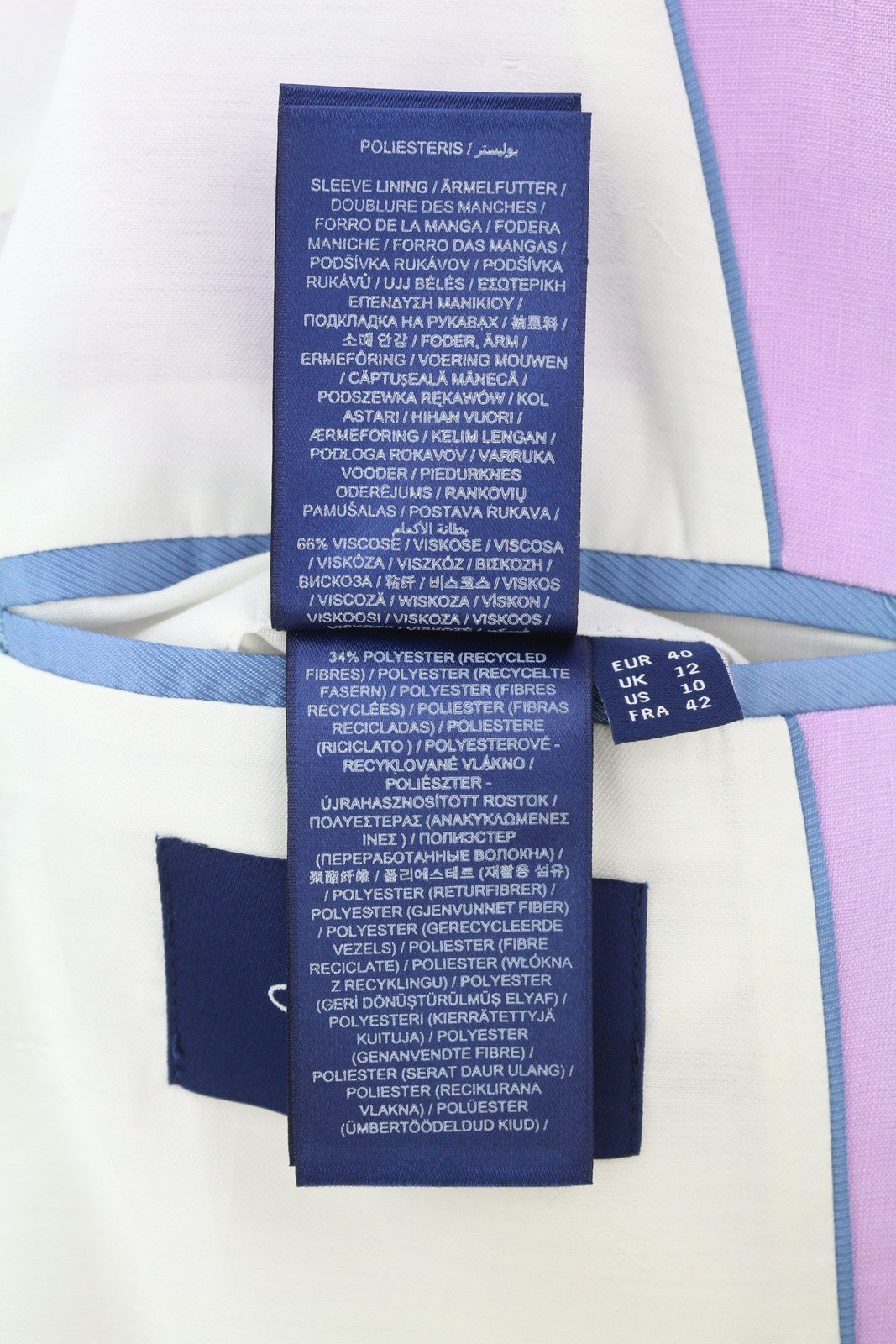 GANT Stretch Linen Straight Women Blazer EU40 Crocus Purple Notch Lapel Lined