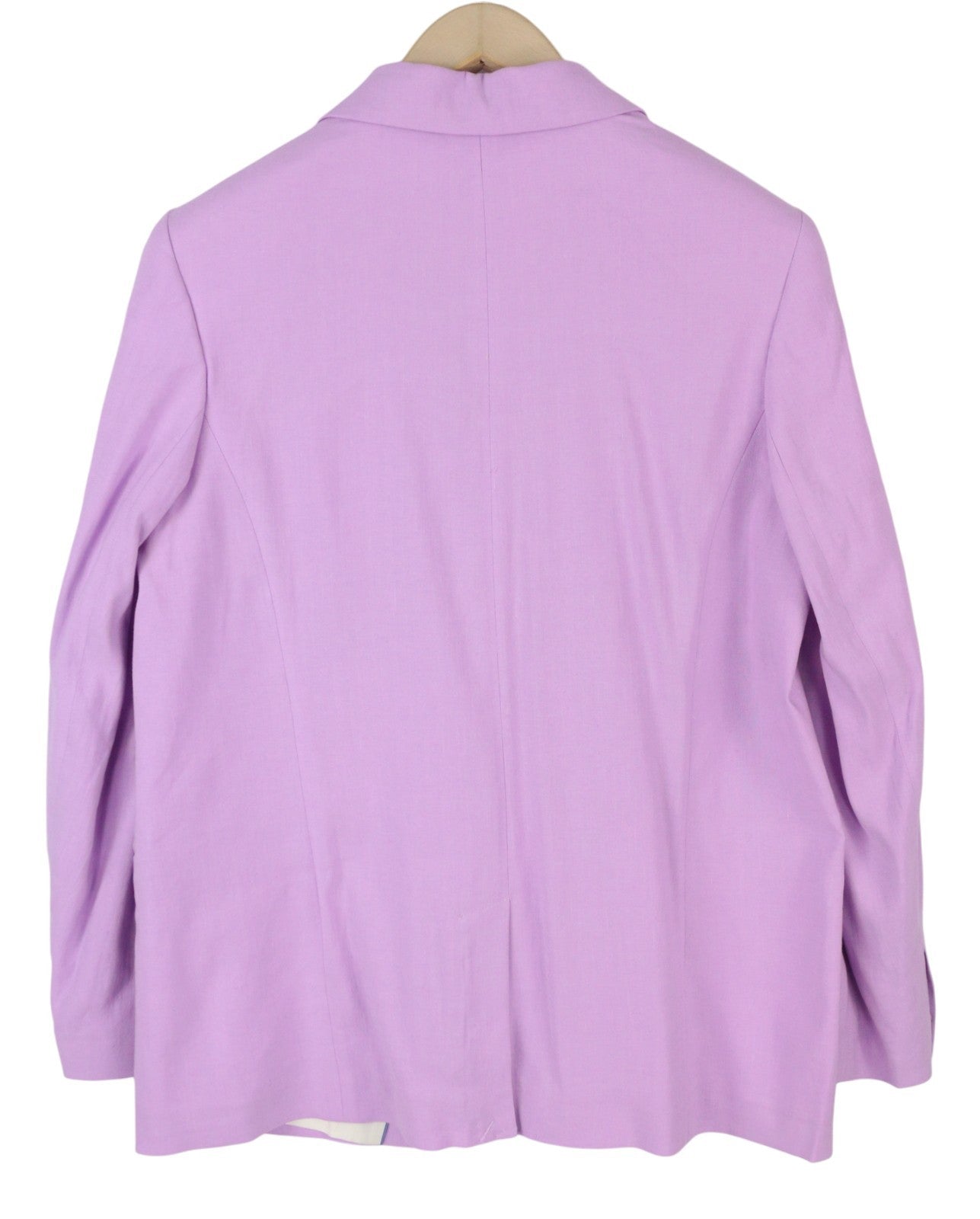 GANT Stretch Linen Straight Women Blazer EU40 Crocus Purple Notch Lapel Lined