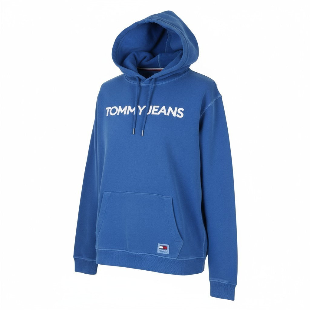 TOMMY HILFIGER Req New Classic Men Hoodie XL Blue Faded Kangaroo Logo Pullover