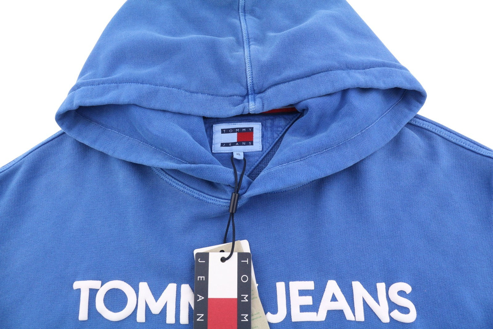 TOMMY HILFIGER Req New Classic Men Hoodie XL Blue Faded Kangaroo Logo Pullover