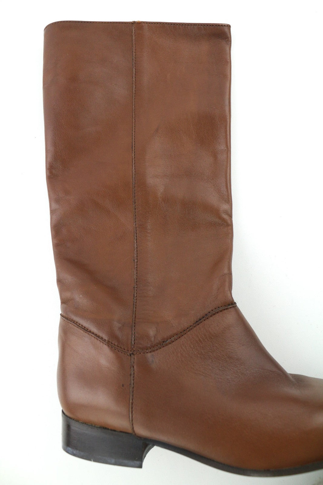 MINELLI Women's EU38 Casual Brown Low-Heel Pull On Long Boots