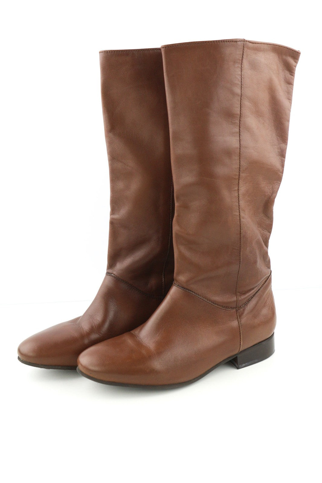 MINELLI Women's EU38 Casual Brown Low-Heel Pull On Long Boots