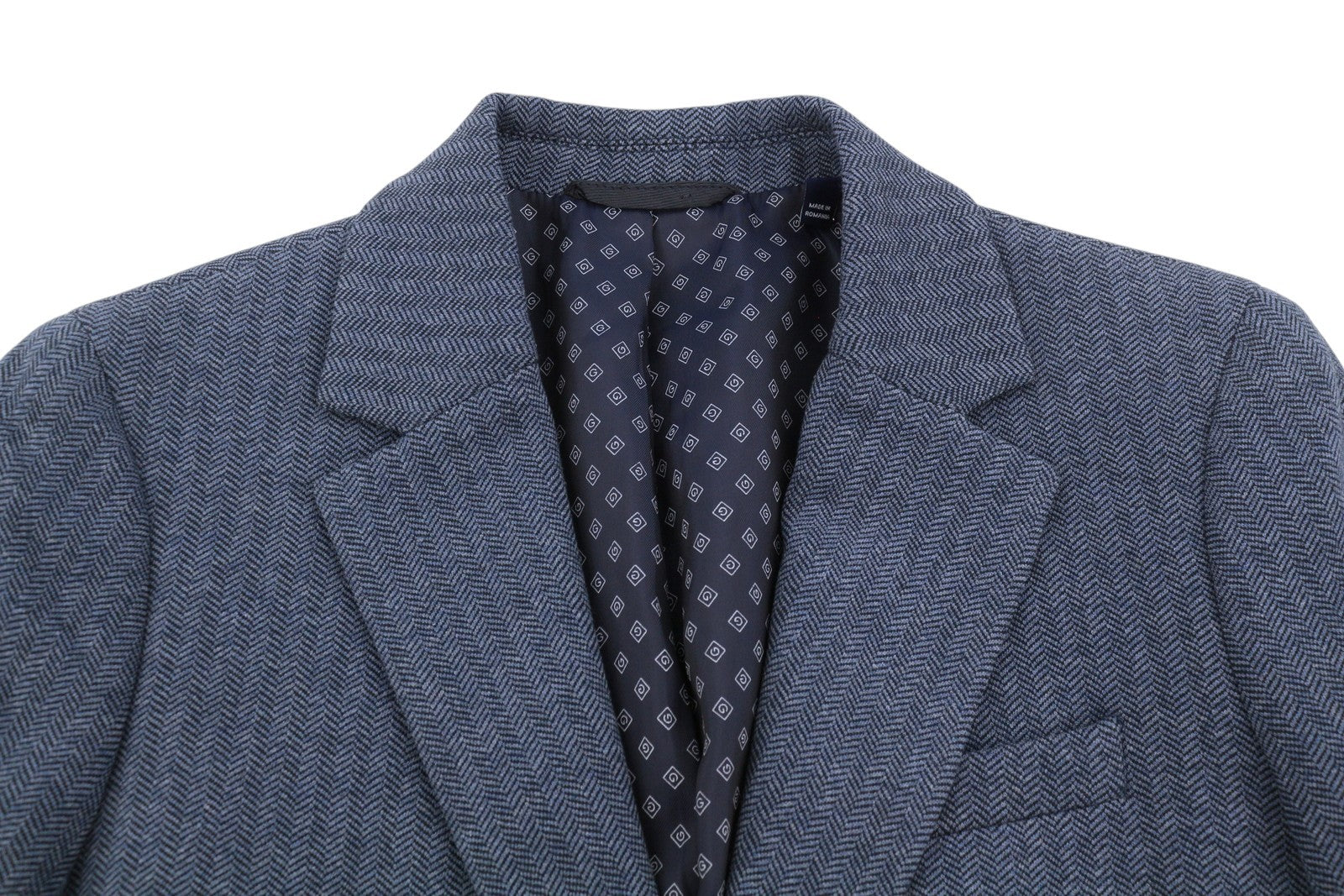 GANT moteriškas švarkas, mėlynas, dryžuotas, priglundantis, vienaeilis, su įpjova atvartu 