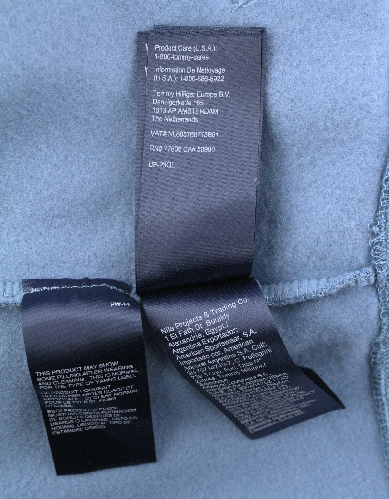 TOMMY HILFIGER Straight Loco Men Hoodie M Blue Kangaroo Pocket Logo Pullover