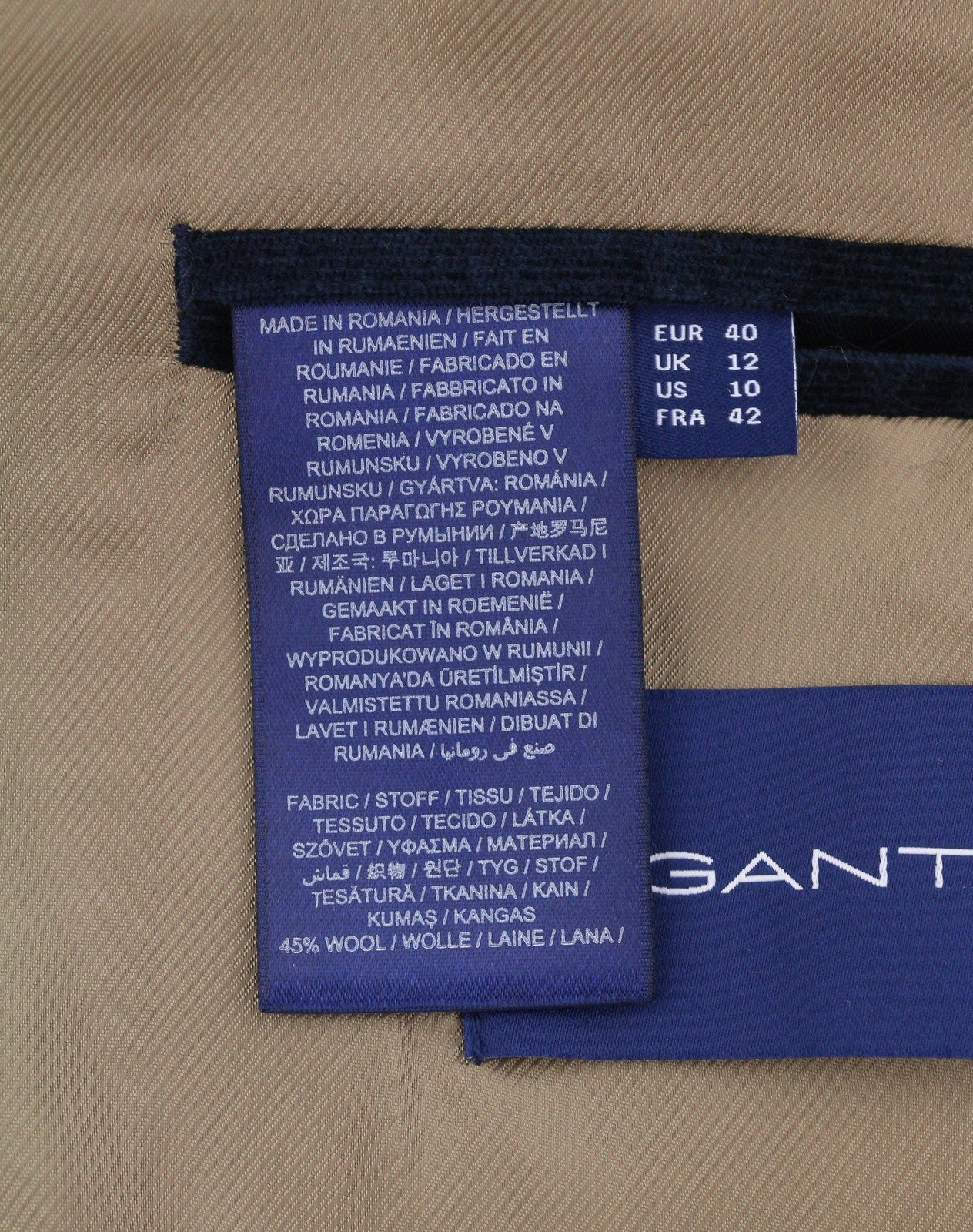 GANT Garland Print Shaped Women Blazer EU40 Black Wool Blend Embroidered RRP499