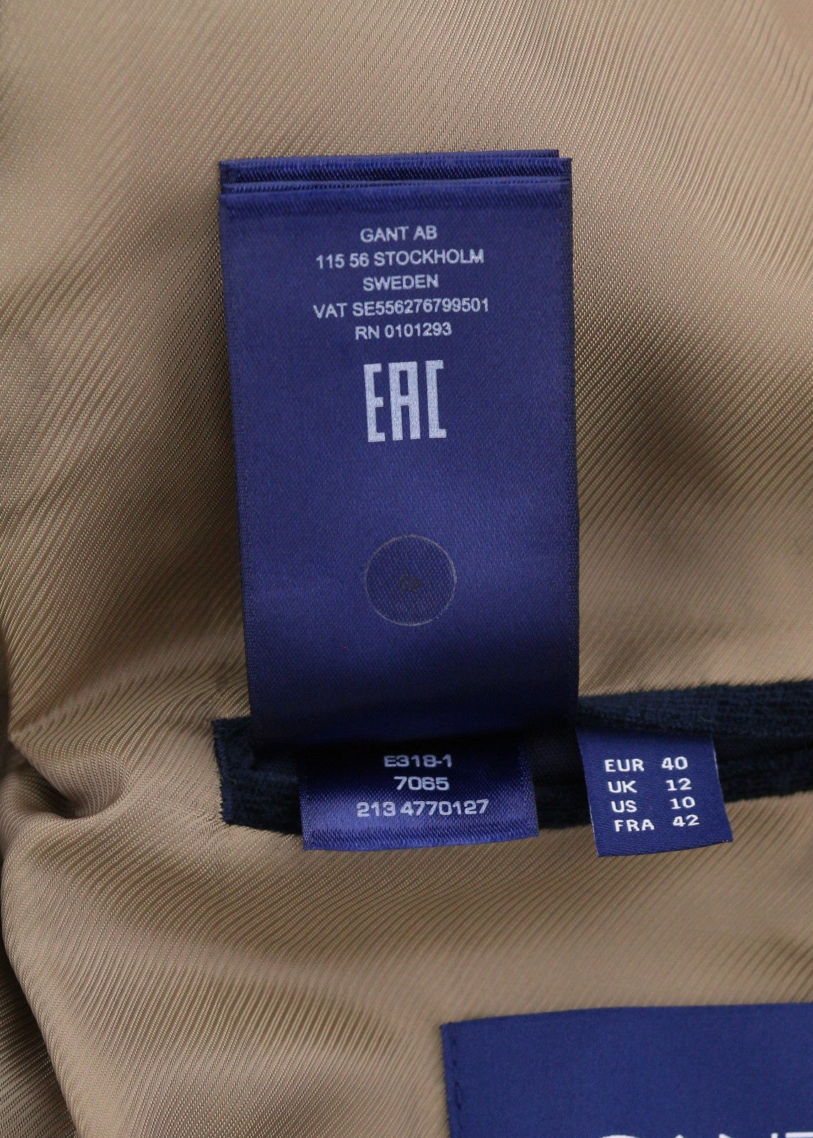 GANT Garland Print Shaped Women Blazer EU40 Black Wool Blend Embroidered RRP499