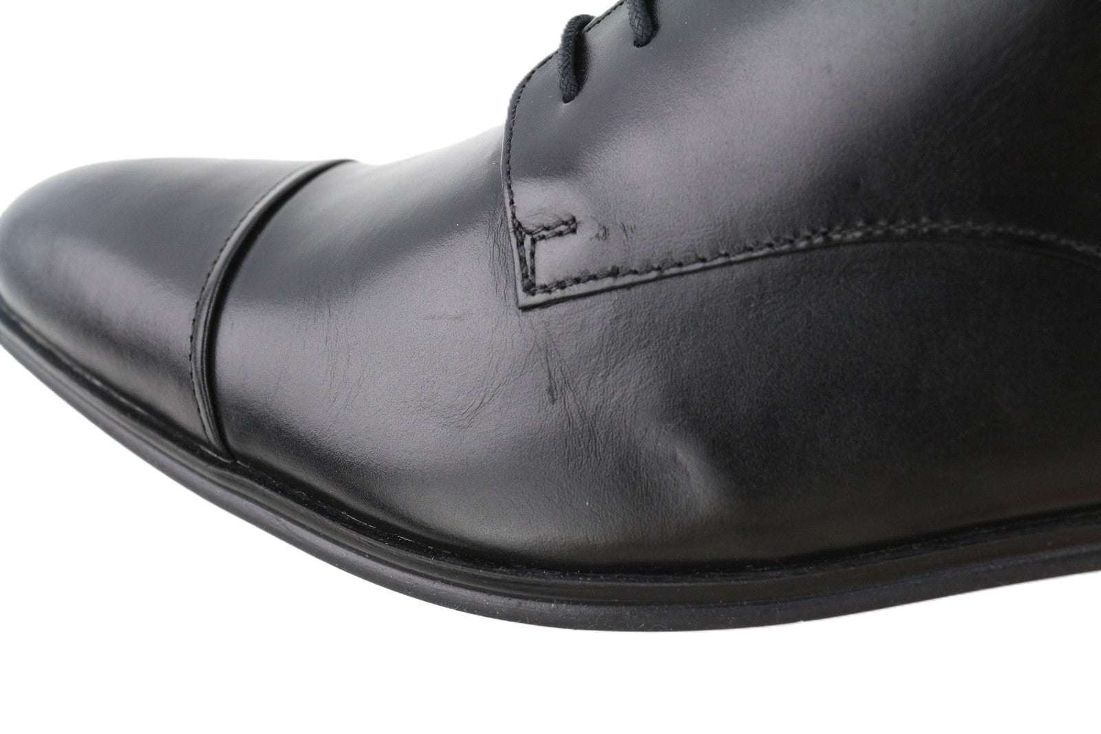 ARTISAN CRAFTED Men's EU42 Black Genuine Leather Classic Low-Top Formal Shoes