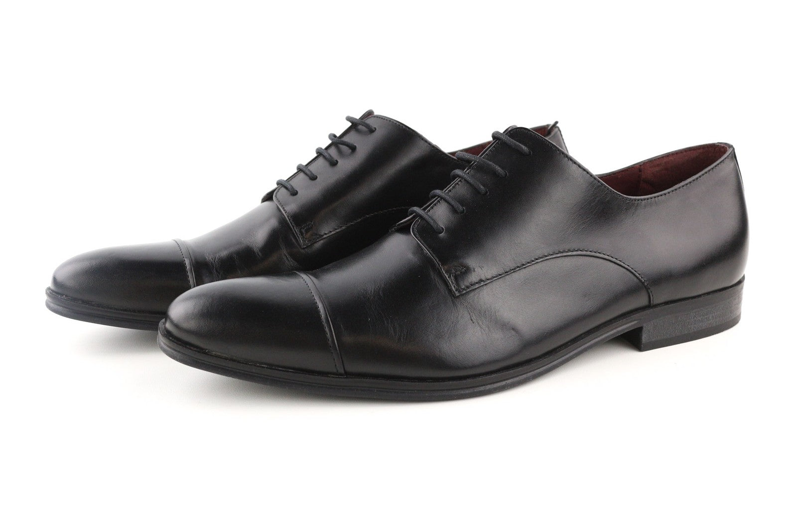 ARTISAN CRAFTED Men's EU42 Black Genuine Leather Classic Low-Top Formal Shoes