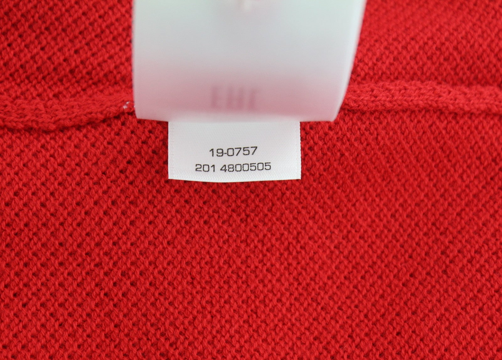 GANT Cotton Pique Cardigan Women Jumper L Bright Red Waffle-Knit Button Stretch