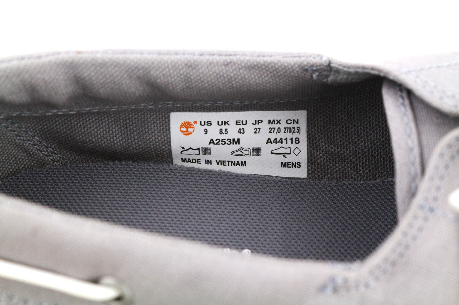 TIMBERLAND A253M-A44118 Men's EU43/44 Grey Textile Low-Top Casual Loafers Shoes