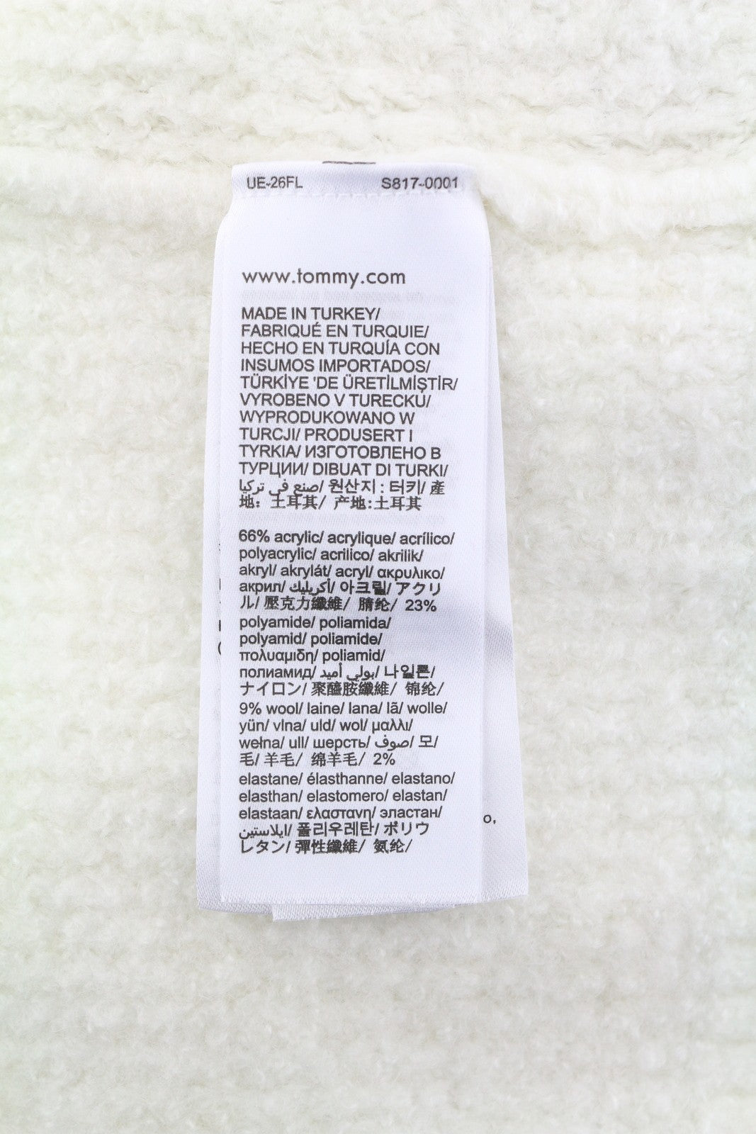 TOMMY HILFIGER Req Waffle Men Jumper M Ancient White Melan Crew Neck Pullover