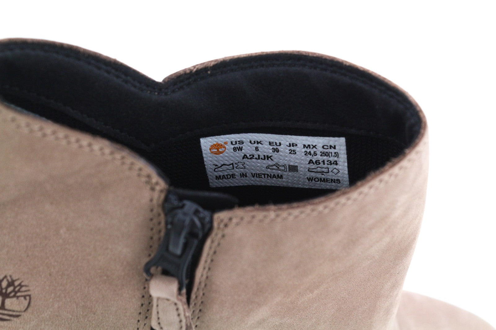 TIMBERLAND A2JJK-A6034 Women's EU38/39 Brown Leather Zipped Ankle Heels Shoes