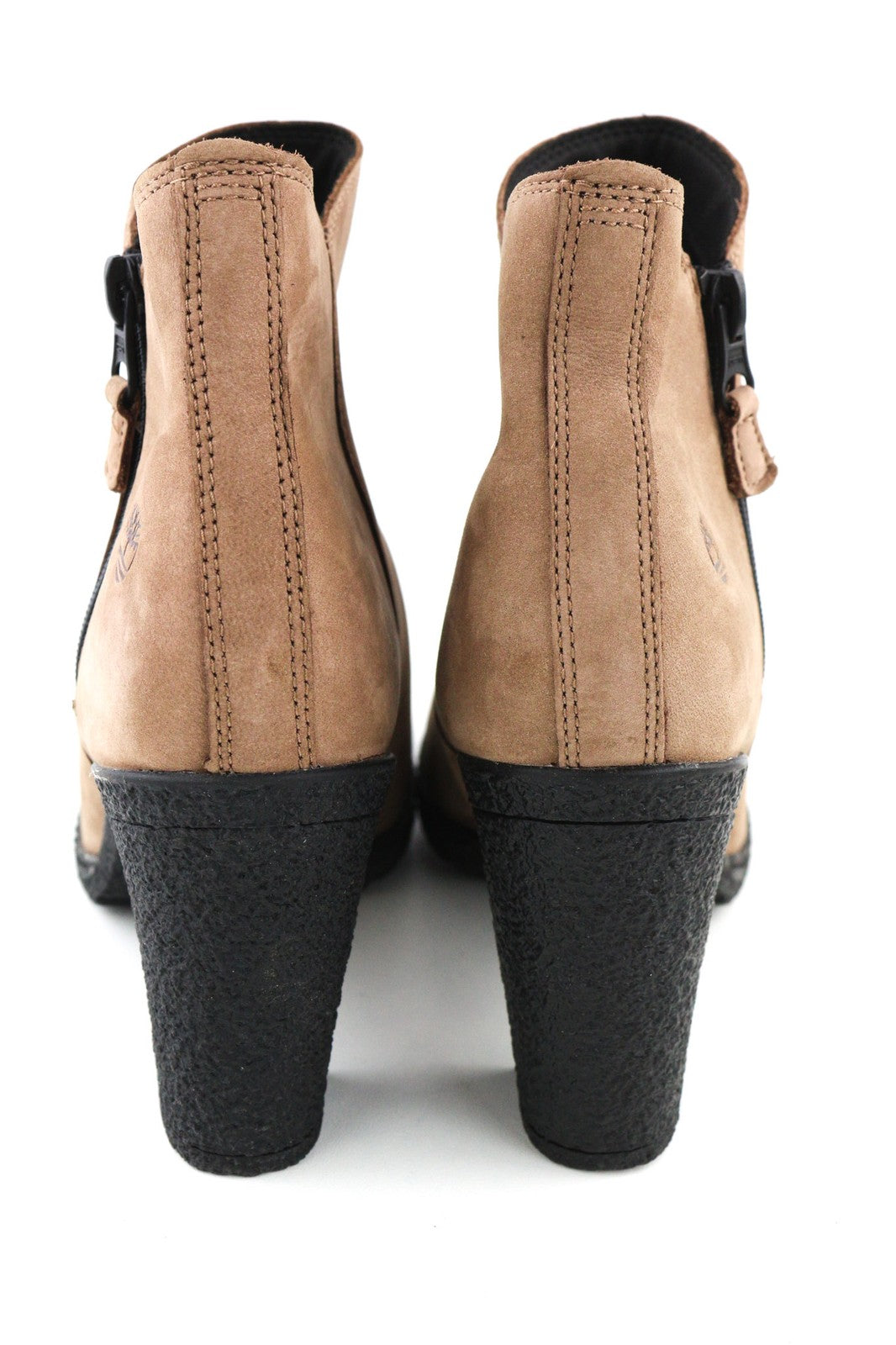 TIMBERLAND A2JJK-A6034 Women's EU38/39 Brown Leather Zipped Ankle Heels Shoes