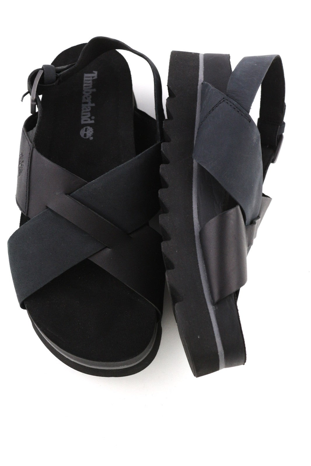 TIMBERLAND A23FE-A5734 Women's EU37/38 Black Leather Summer Sandals Shoes