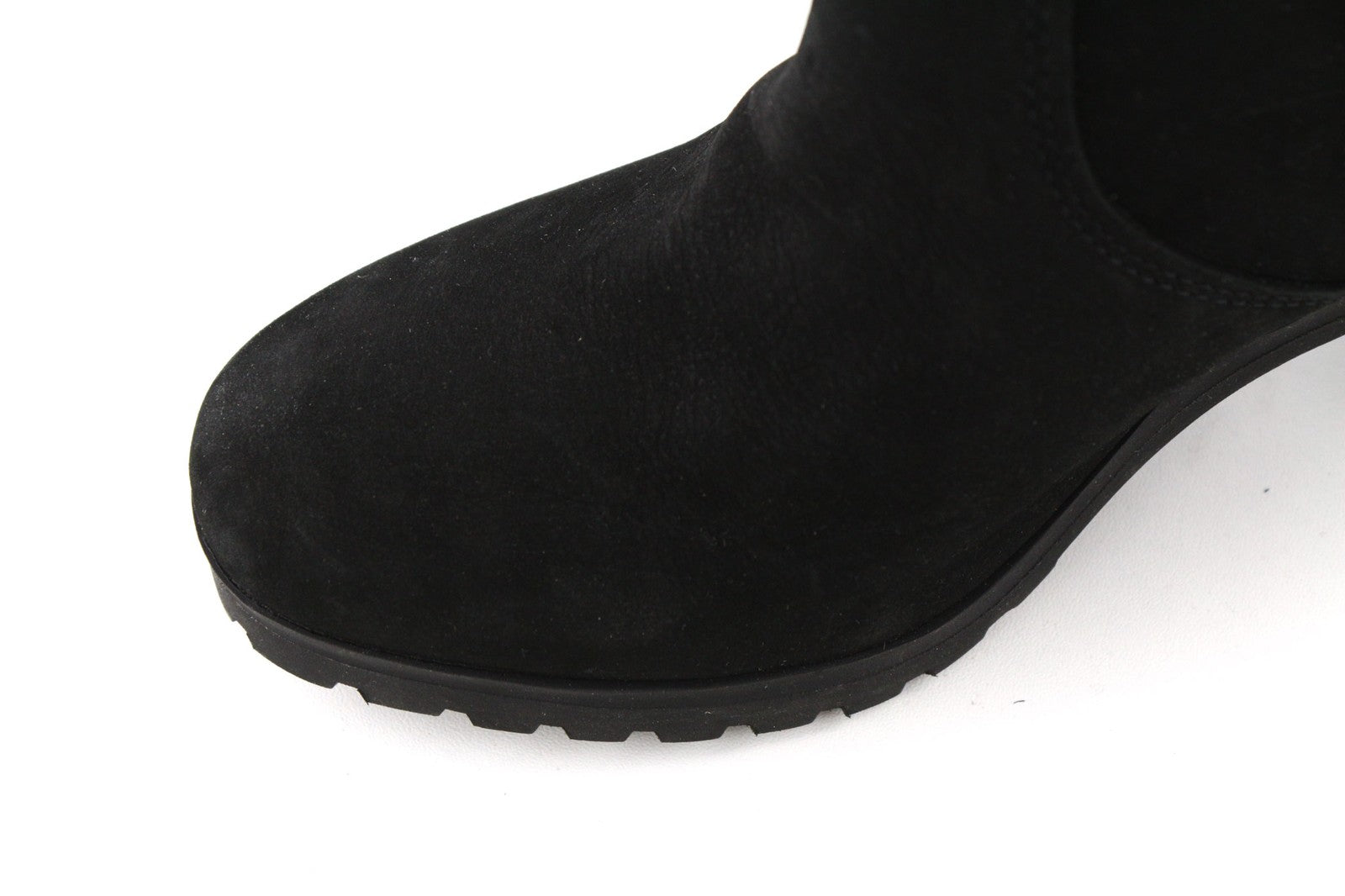 TIMBERLAND A22BA-A6034 Women's EU37/37.5 Black Leather Zipped Ankle Heels Shoes