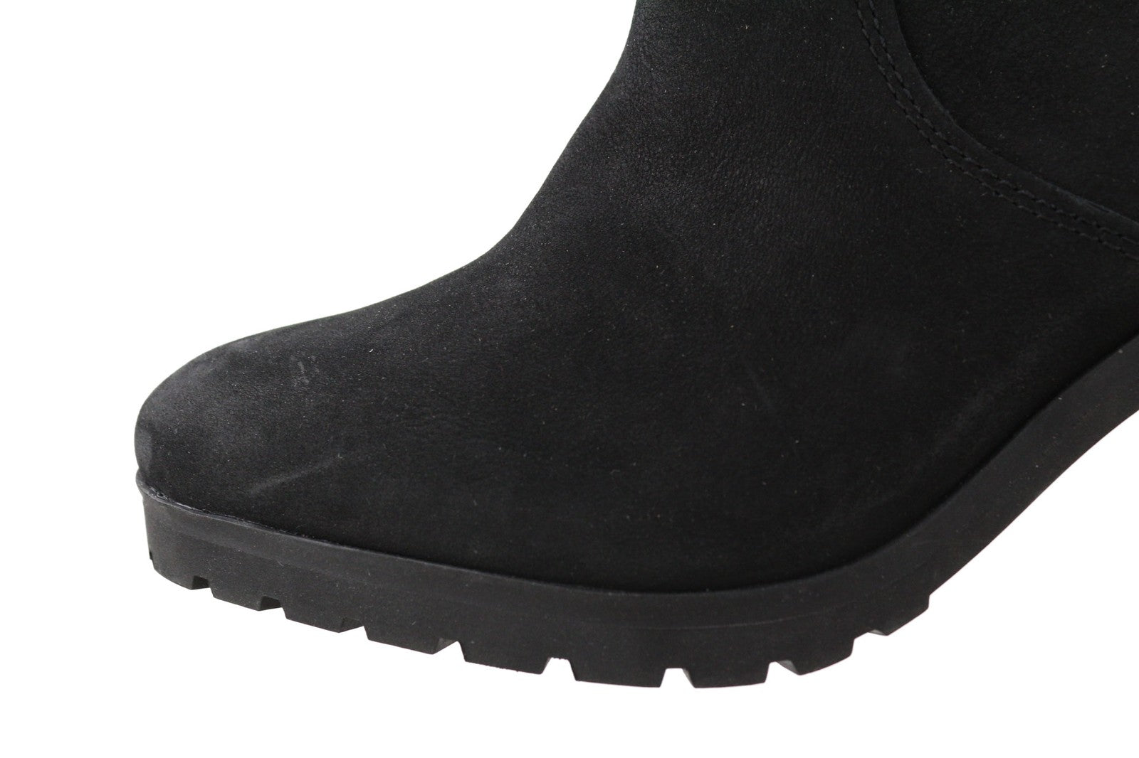 TIMBERLAND A22BA-A6034 Women's EU37/37.5 Black Leather Zipped Ankle Heels Shoes