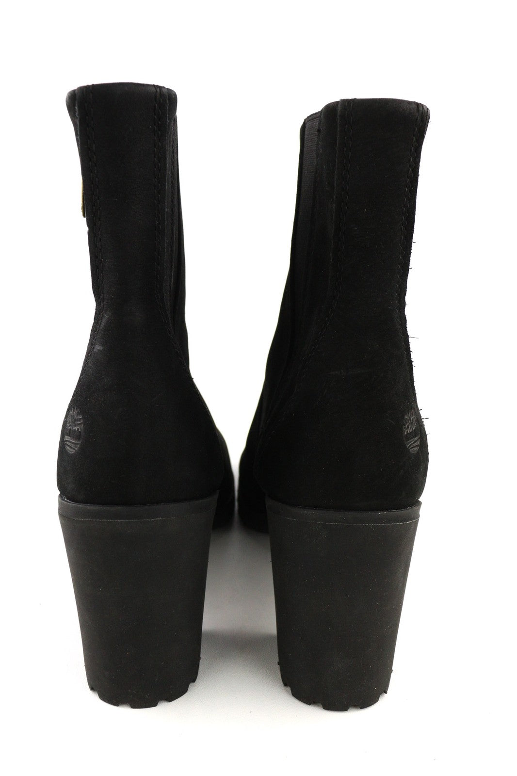 TIMBERLAND A22BA-A6034 Women's EU37/37.5 Black Leather Zipped Ankle Heels Shoes