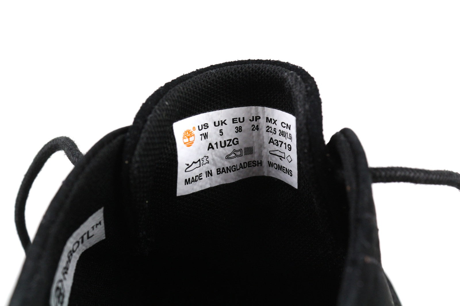 TIMBERLAND A1UZG-A3719 Women's EU38/38.5 Black Leather Low-Top Laced Shoes