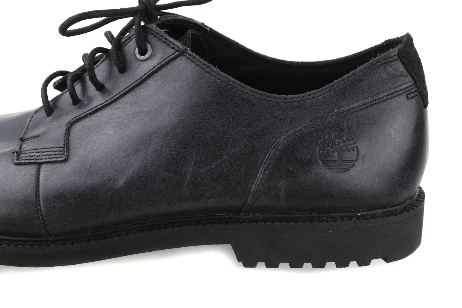 TIMBERLAND A1QE3-A4519 Men's EU45/45.5 Black Leather Low-Top Logo Lace Shoes