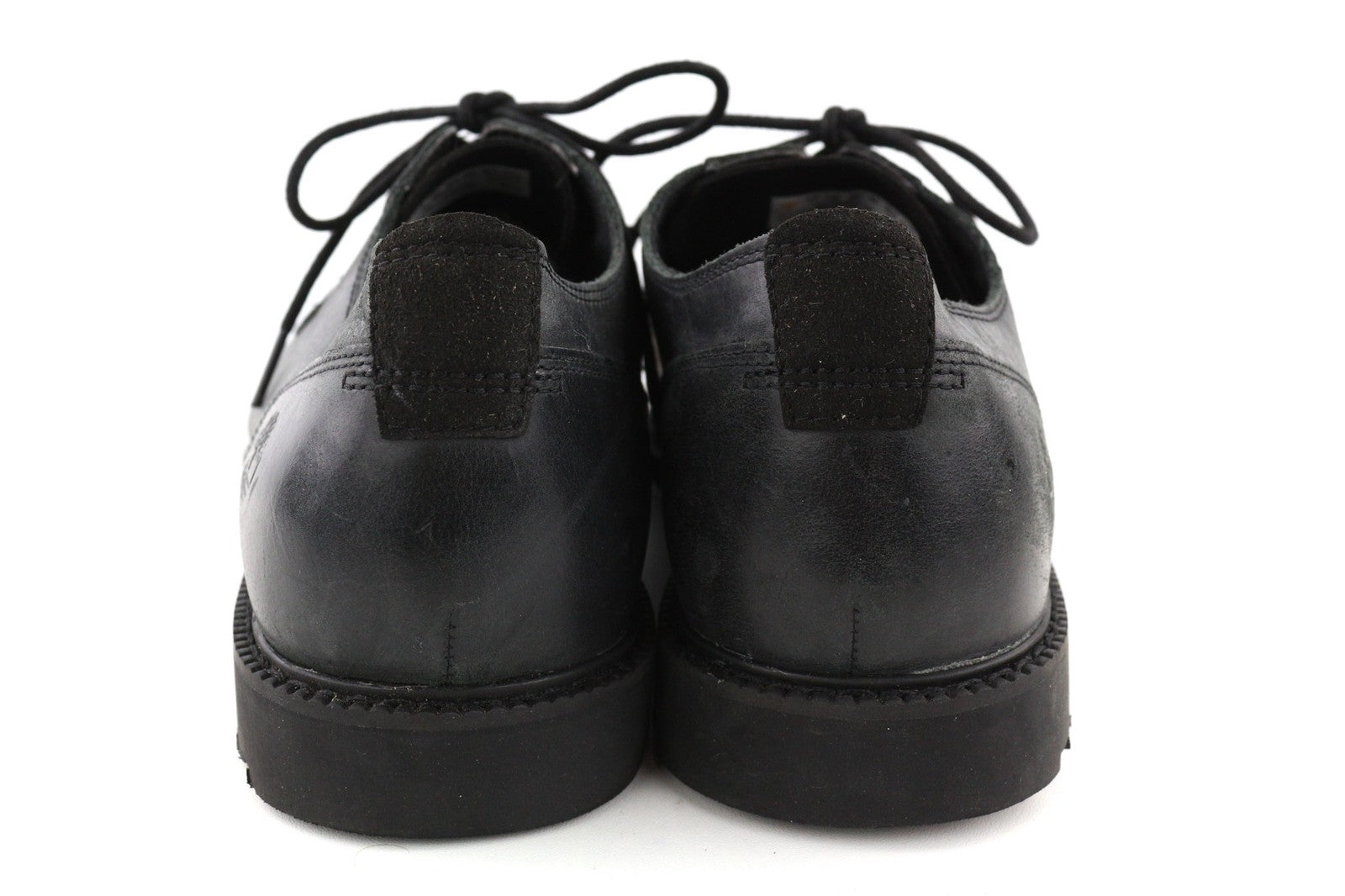 TIMBERLAND A1QE3-A4519 Men's EU45/45.5 Black Leather Low-Top Logo Lace Shoes