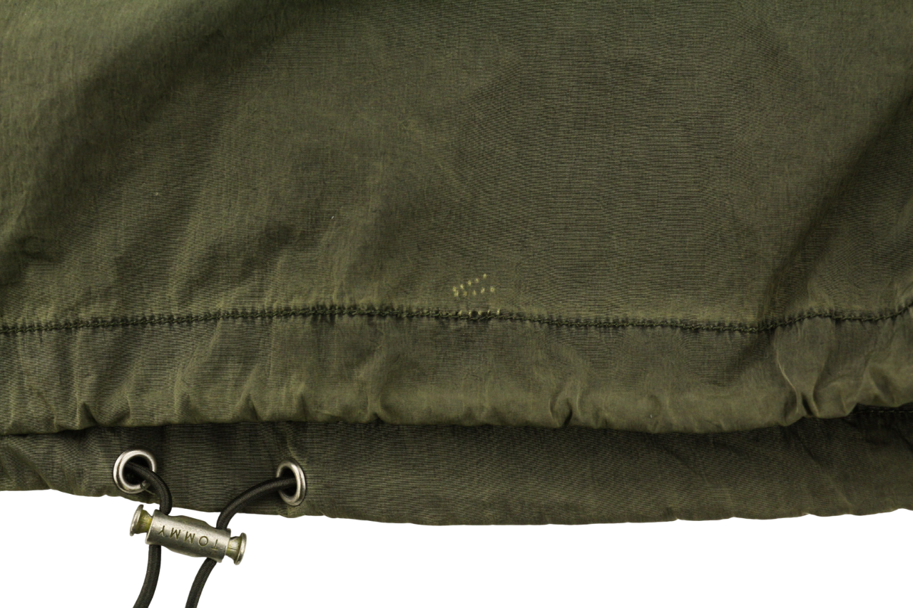 TOMMY JEANS Men's S Green Washed Lightweight Hooded Zip Casual Jacket