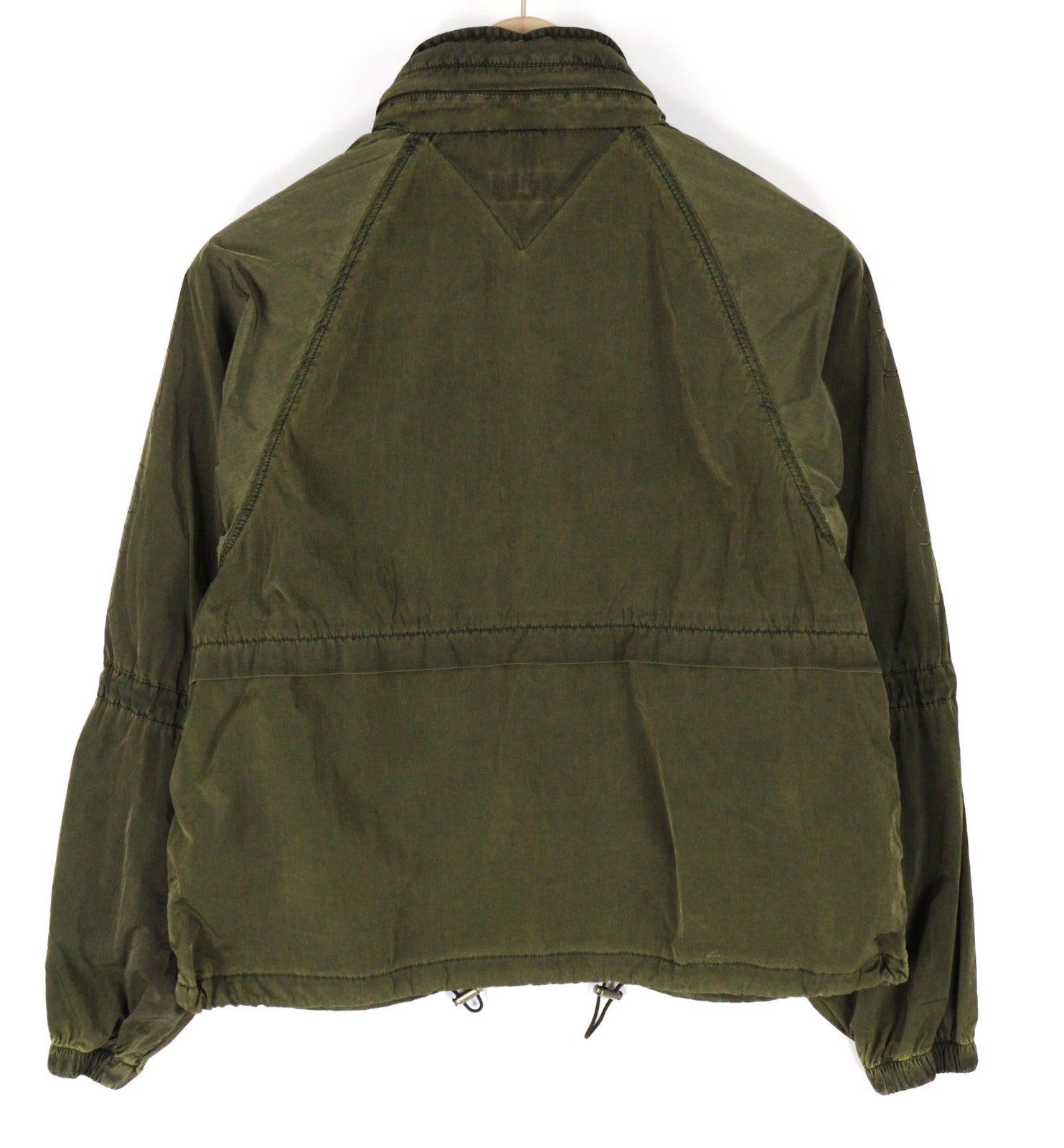 TOMMY JEANS Men's S Green Washed Lightweight Hooded Zip Casual Jacket