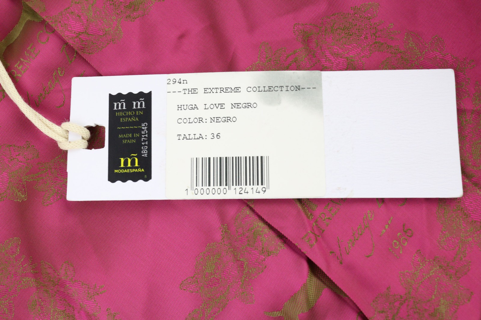 THE EXTREME COLLECTION Huga Love Negro Women's 36 Black Velvet Patterned Blazer