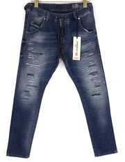 DIESEL Krooly R-NE 084PE vyriški džinsai W28 Blue Distress Jogg Slim Stretch 