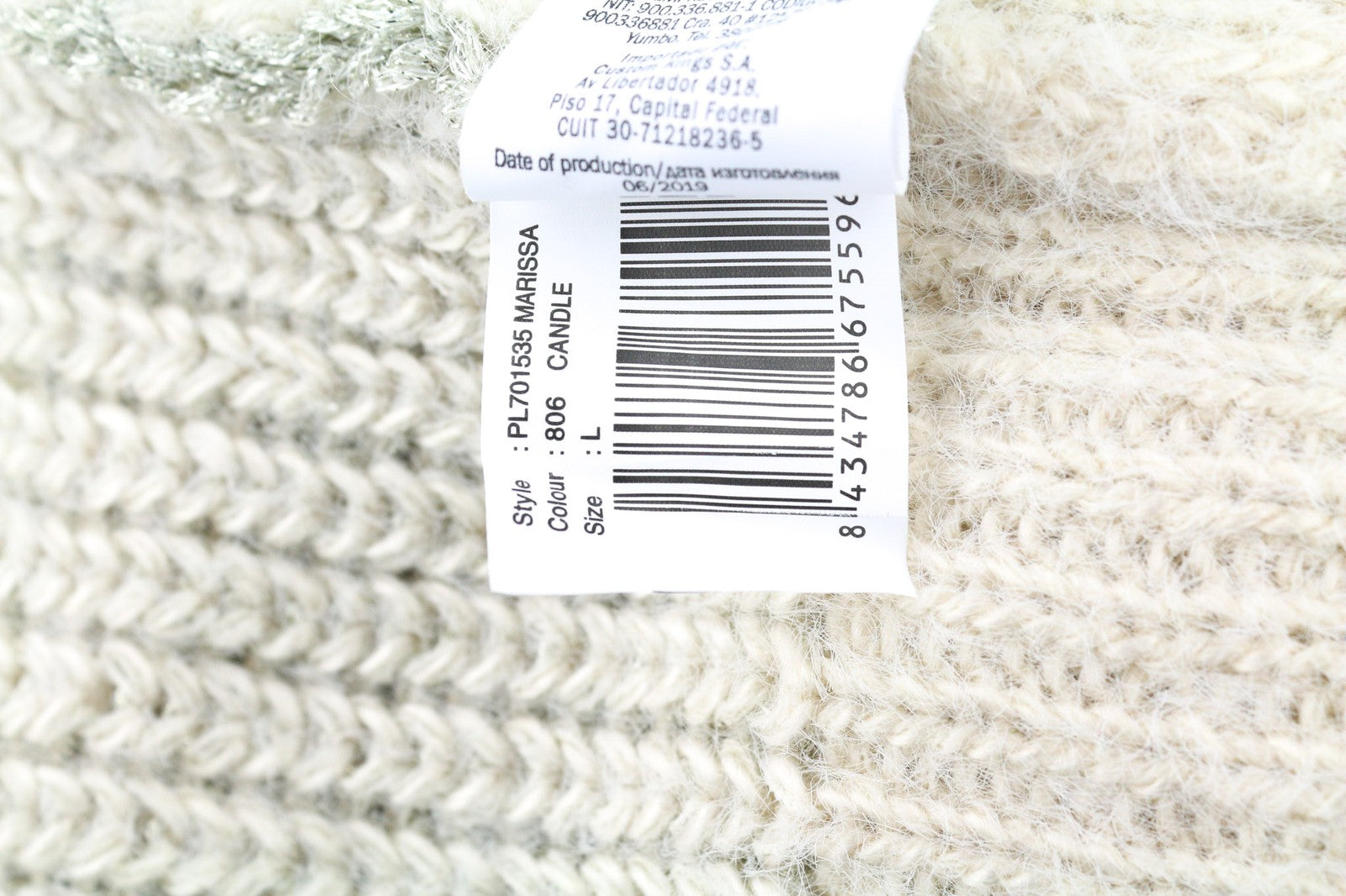 PEPE JEANS Marissa Women's L Off-White Wool Blend Knit Long Sleeve Jumper