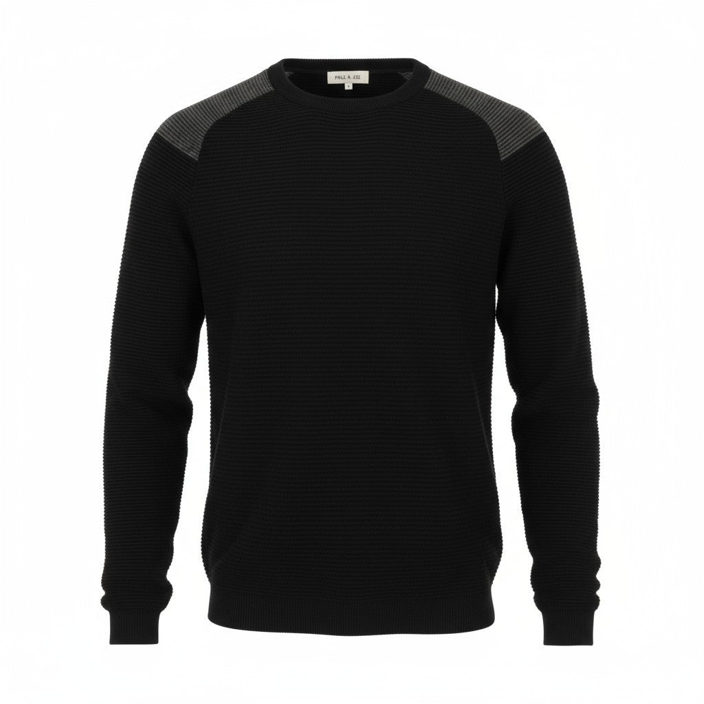 PAUL & JOE Men's M Black Round Neck Cotton Wool Long Sleeve Casual Sweatshirt