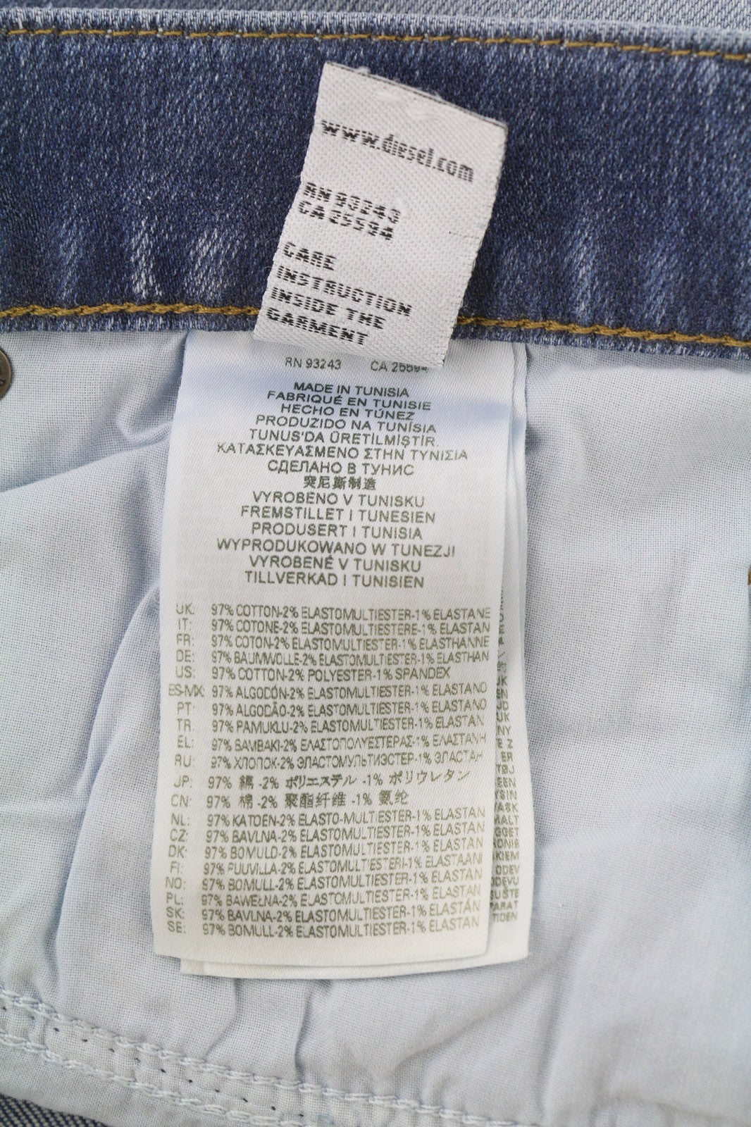 DIESEL D-Mihtry 009NF vyriški džinsai W32/L30 mėlyni, tiesūs, tamprūs, sagomis 