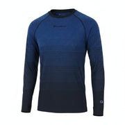 CHAMPION Men's L/XL Blue Stretch Long Sleeve Logo Sports T-Shirt