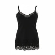 DIESEL BLACK GOLD Cesenz BG3BA Women's 38 Black Silk Lace Detail Sleeveless Top