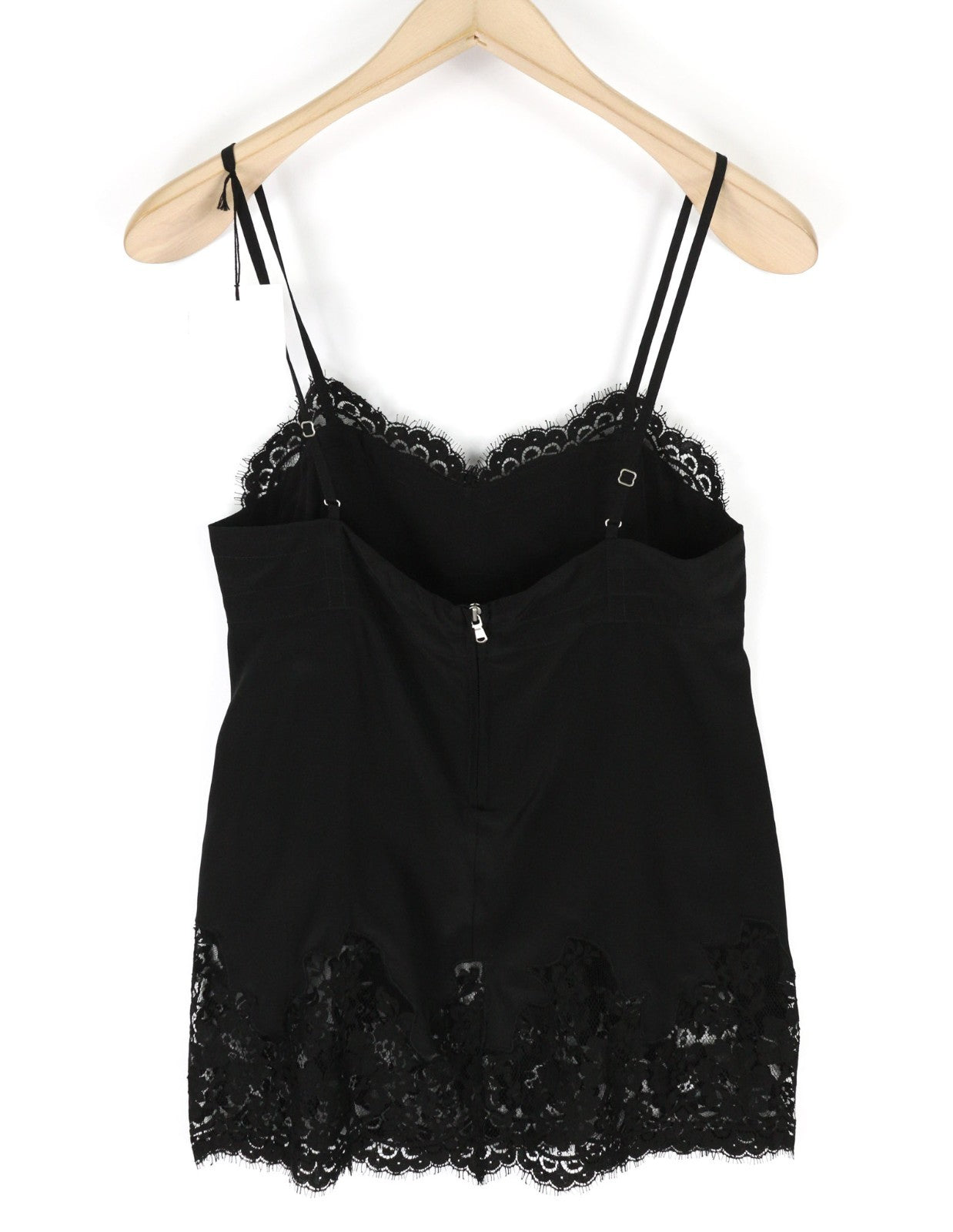 DIESEL BLACK GOLD Cesenz BG3BA Women's 38 Black Silk Lace Detail Sleeveless Top