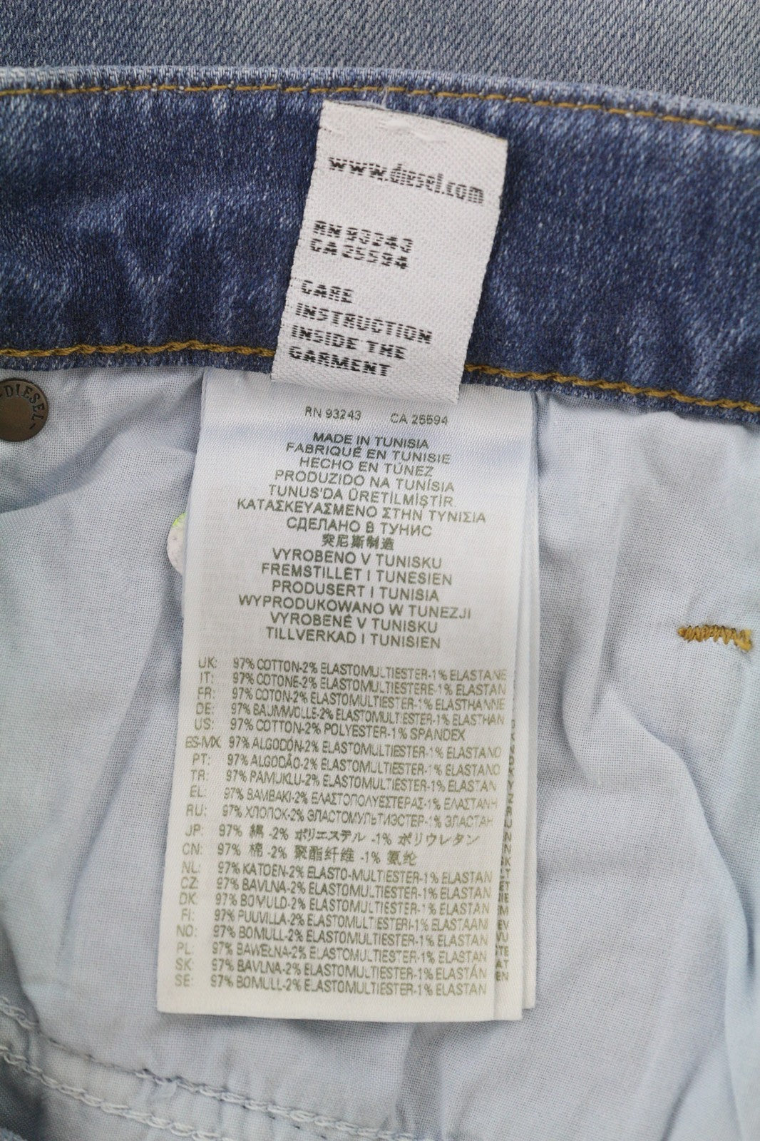 DIESEL D-Mihtry 009NF Men's Jeans W30/L30 Blue Straight Fit Stretch Button