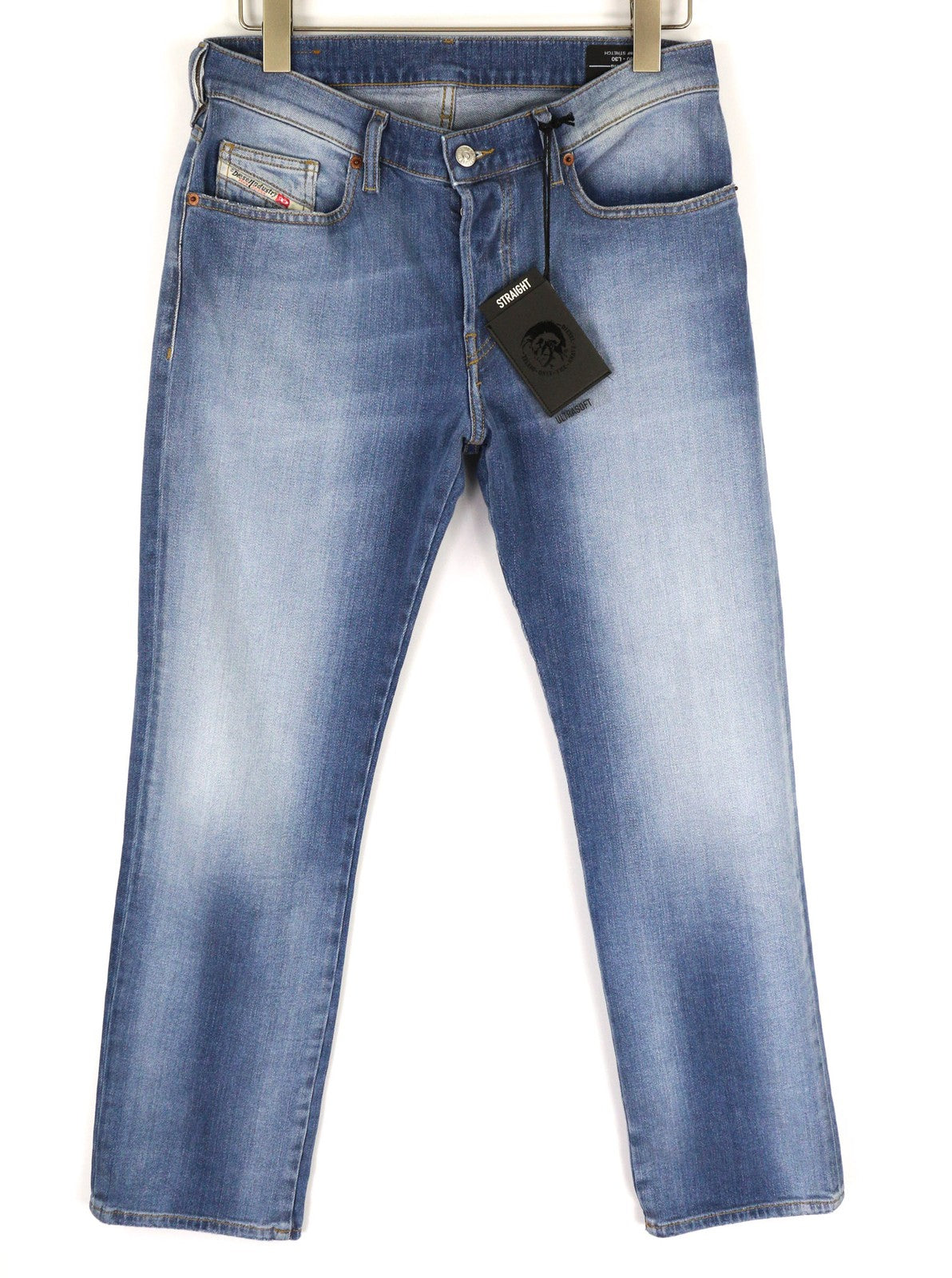 DIESEL D-Mihtry 009NF Men's Jeans W30/L30 Blue Straight Fit Stretch Button