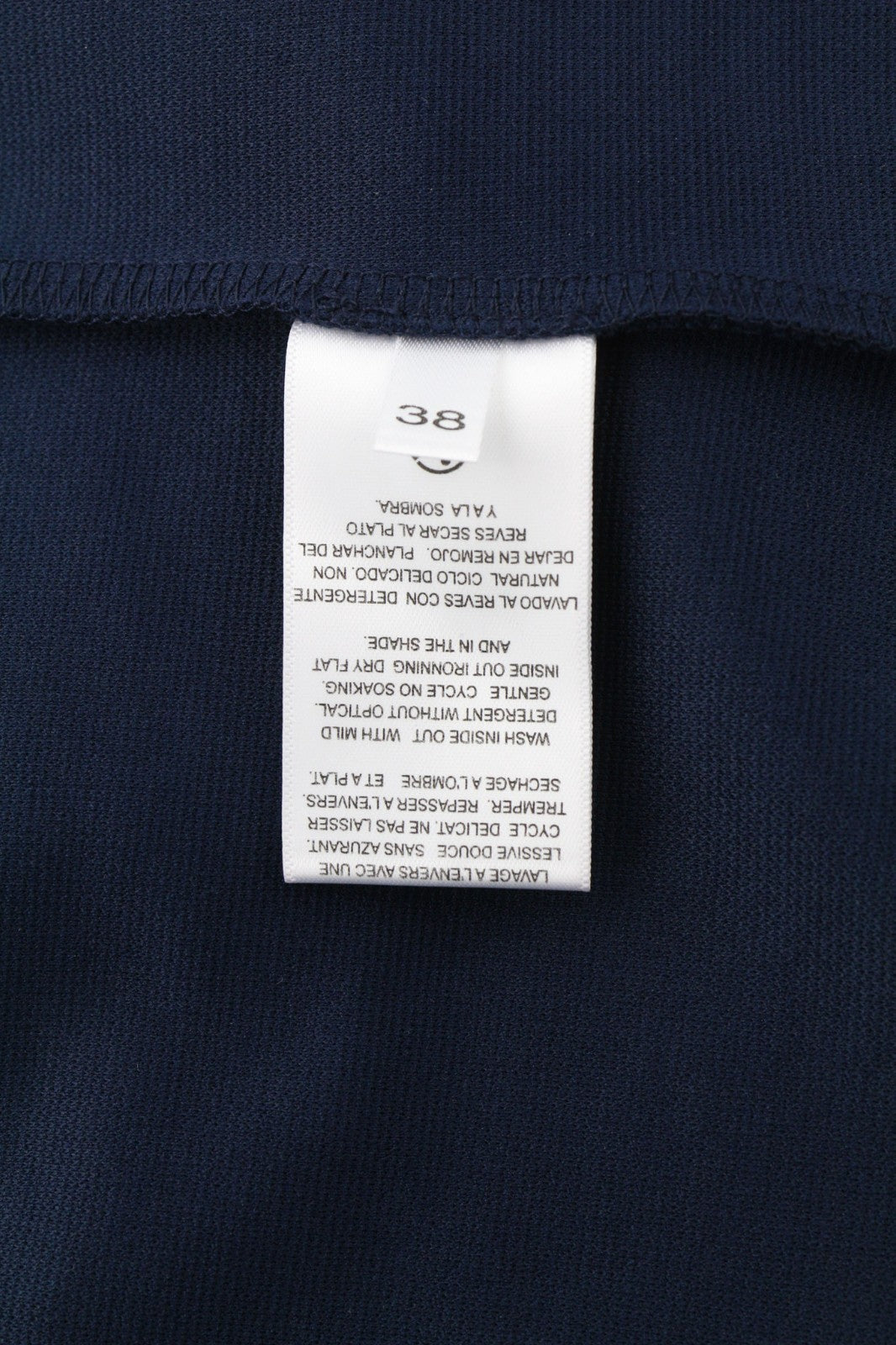 BLEU BLANC ROUGE Women's 38 Navy Stretch Sleeveless Round Neck Detailed Top