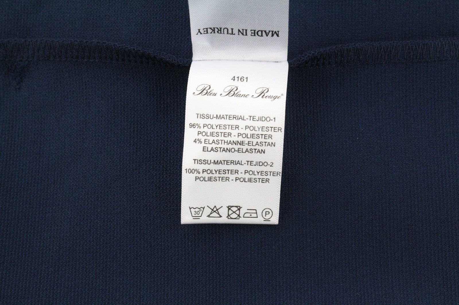 BLEU BLANC ROUGE Women's 38 Navy Stretch Sleeveless Round Neck Detailed Top