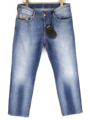 DIESEL D-Mihtry 009NF Men's Jeans W34/L30 Blue Straight Fit Stretch Button