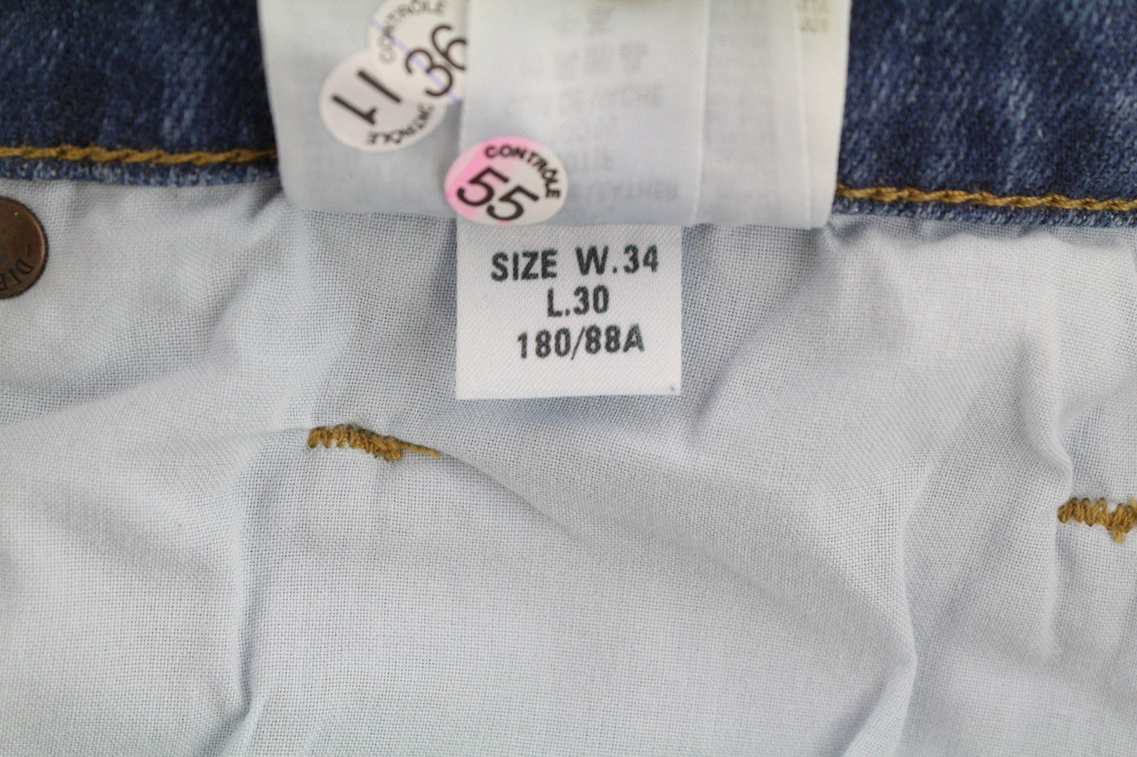 DIESEL D-Mihtry 009NF Men's Jeans W34/L30 Blue Straight Fit Stretch Button