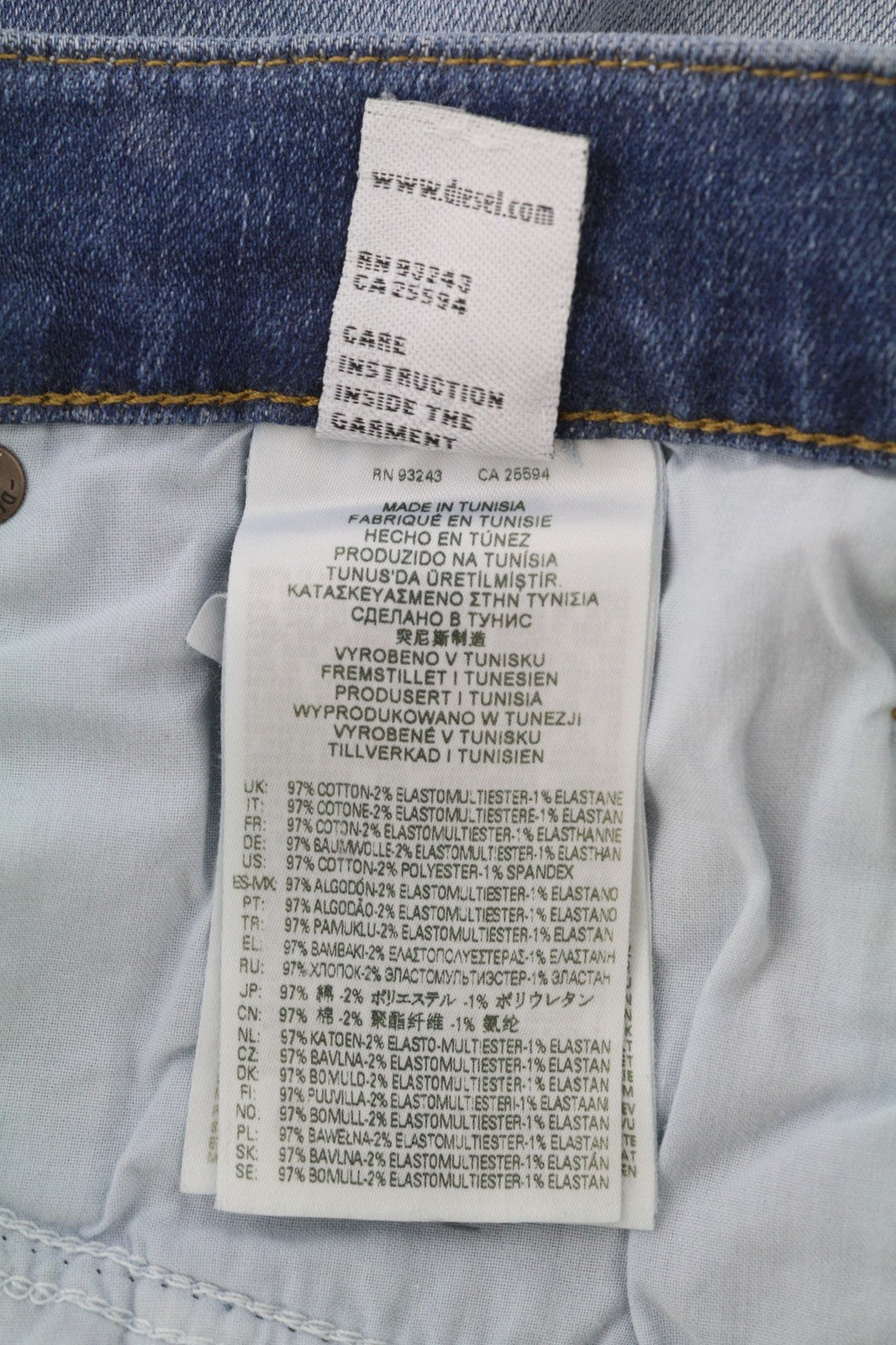 DIESEL D-Mihtry 009NF Men's Jeans W34/L30 Blue Straight Fit Stretch Button