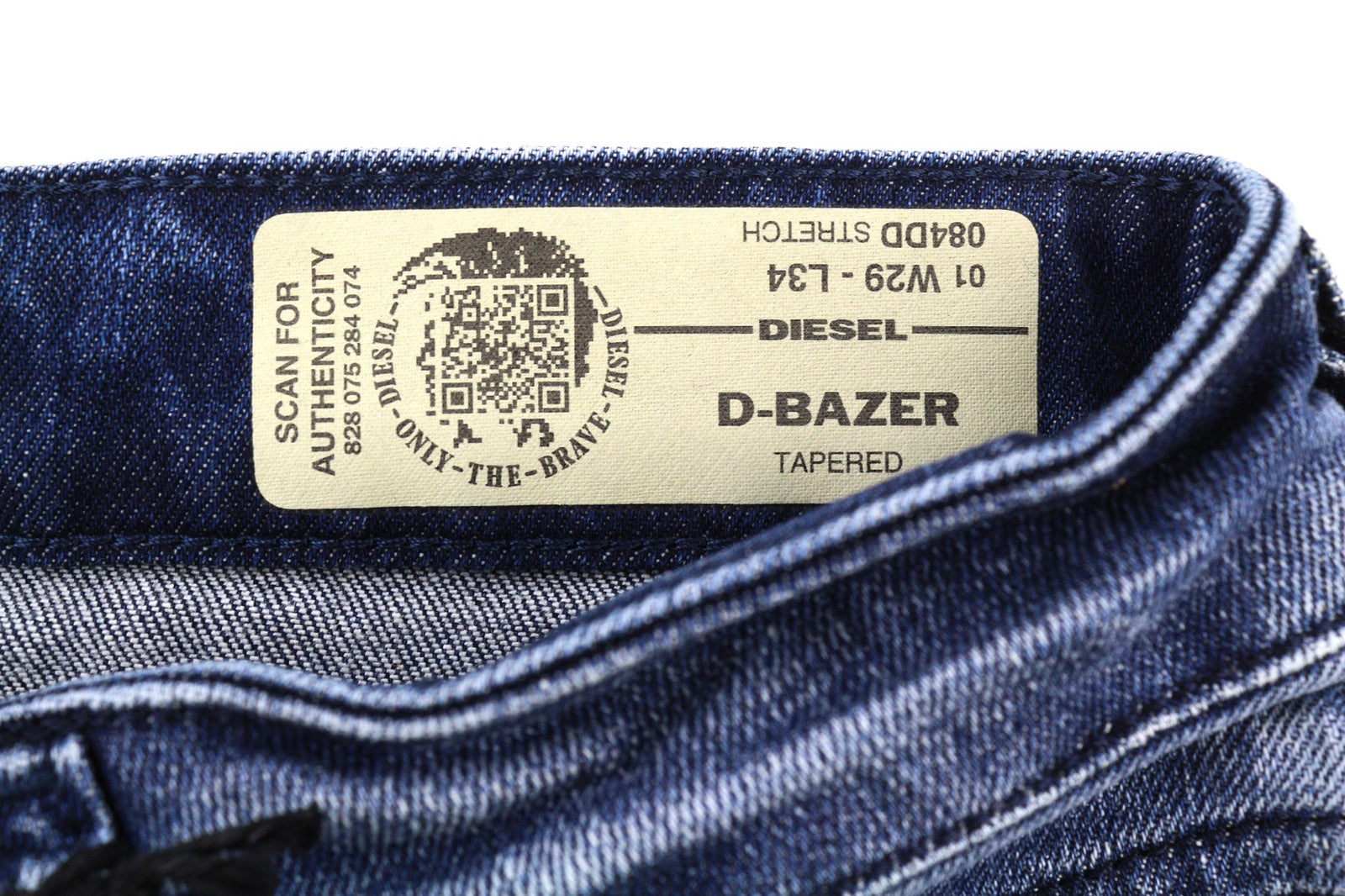 DIESEL D-Bazer 084DD Men's Jeans W29/L34 Blue Tapered Stretch Distressed