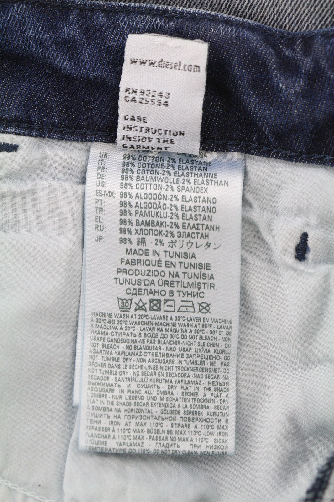 DIESEL D-Bazer 084DD Men's Jeans W29/L34 Blue Tapered Stretch Distressed